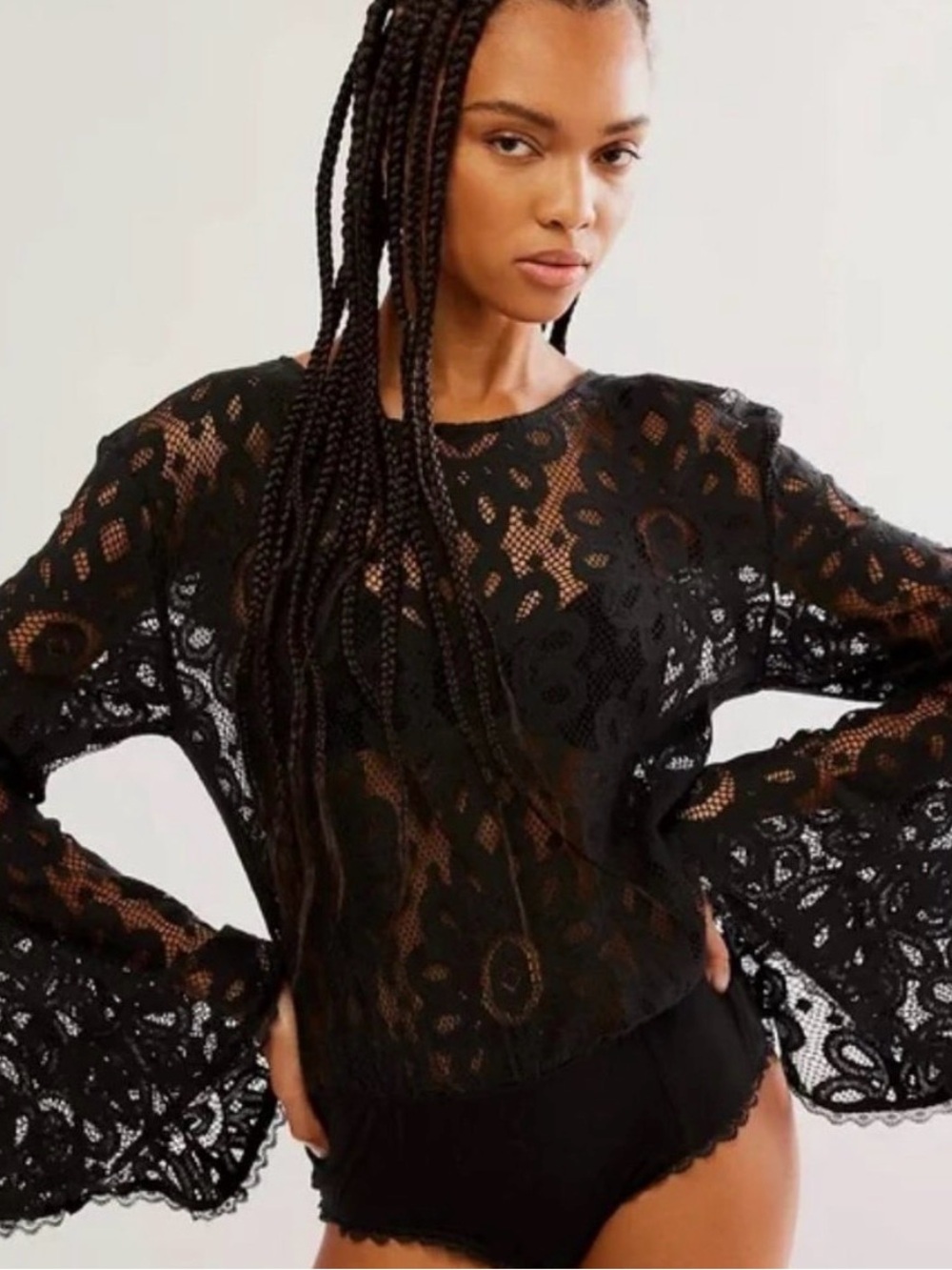 Free People Better With Time Bodysuit in Black Size Medium